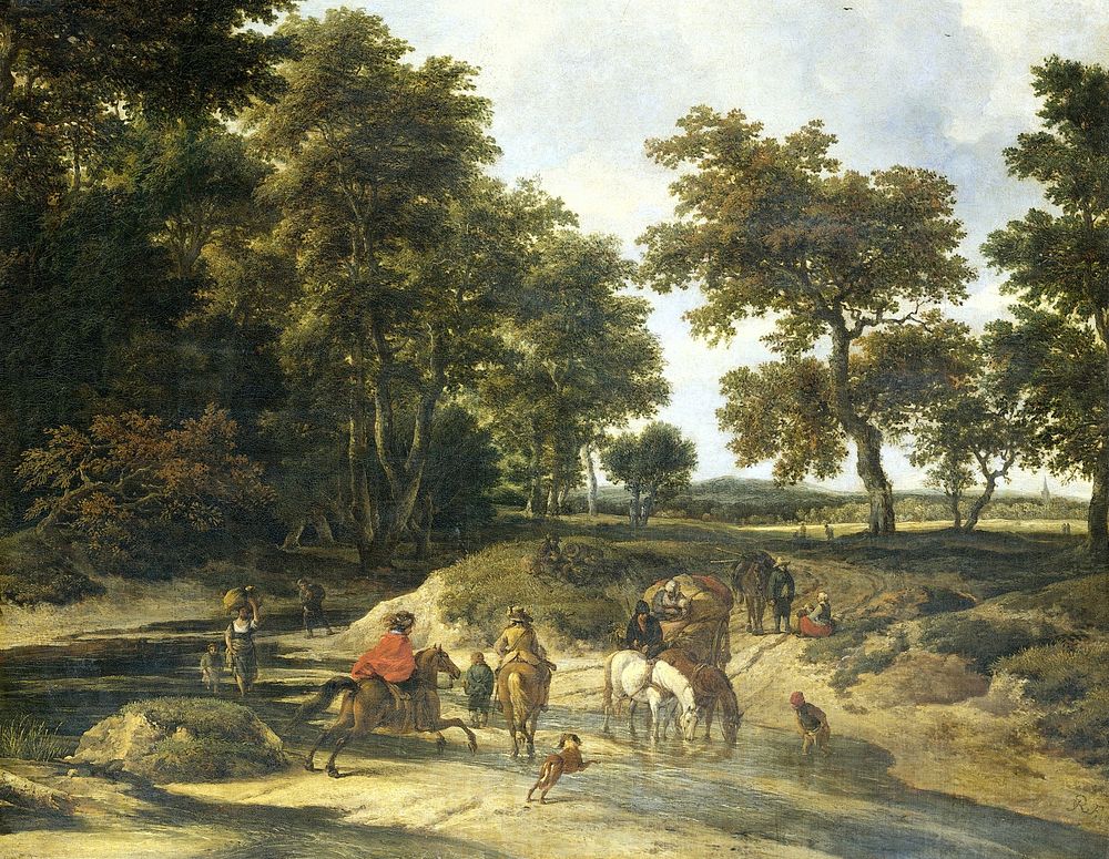 The ford (1650 - 1682) by Jacob Isaacksz van Ruisdael