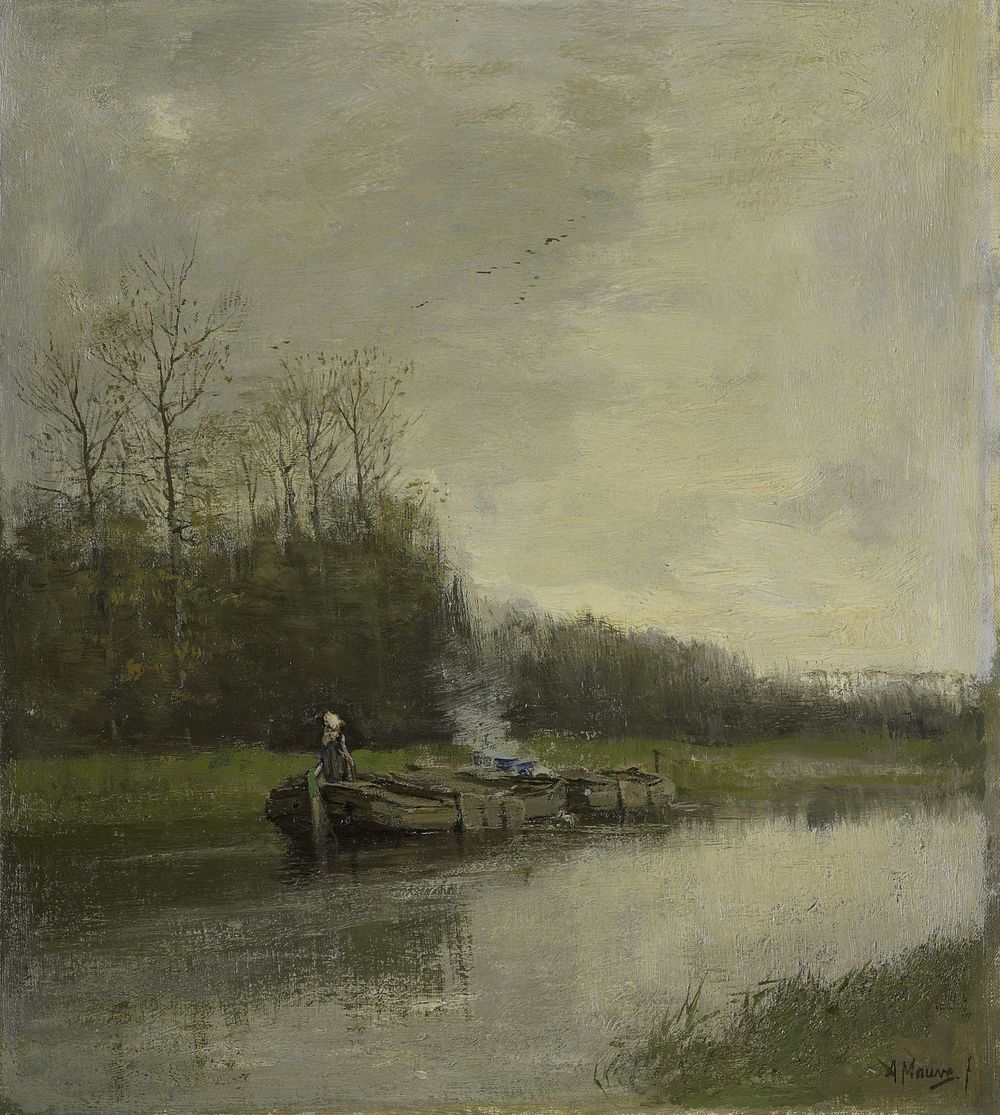Trekvaart (c. 1860 - c. 1888) by Anton Mauve