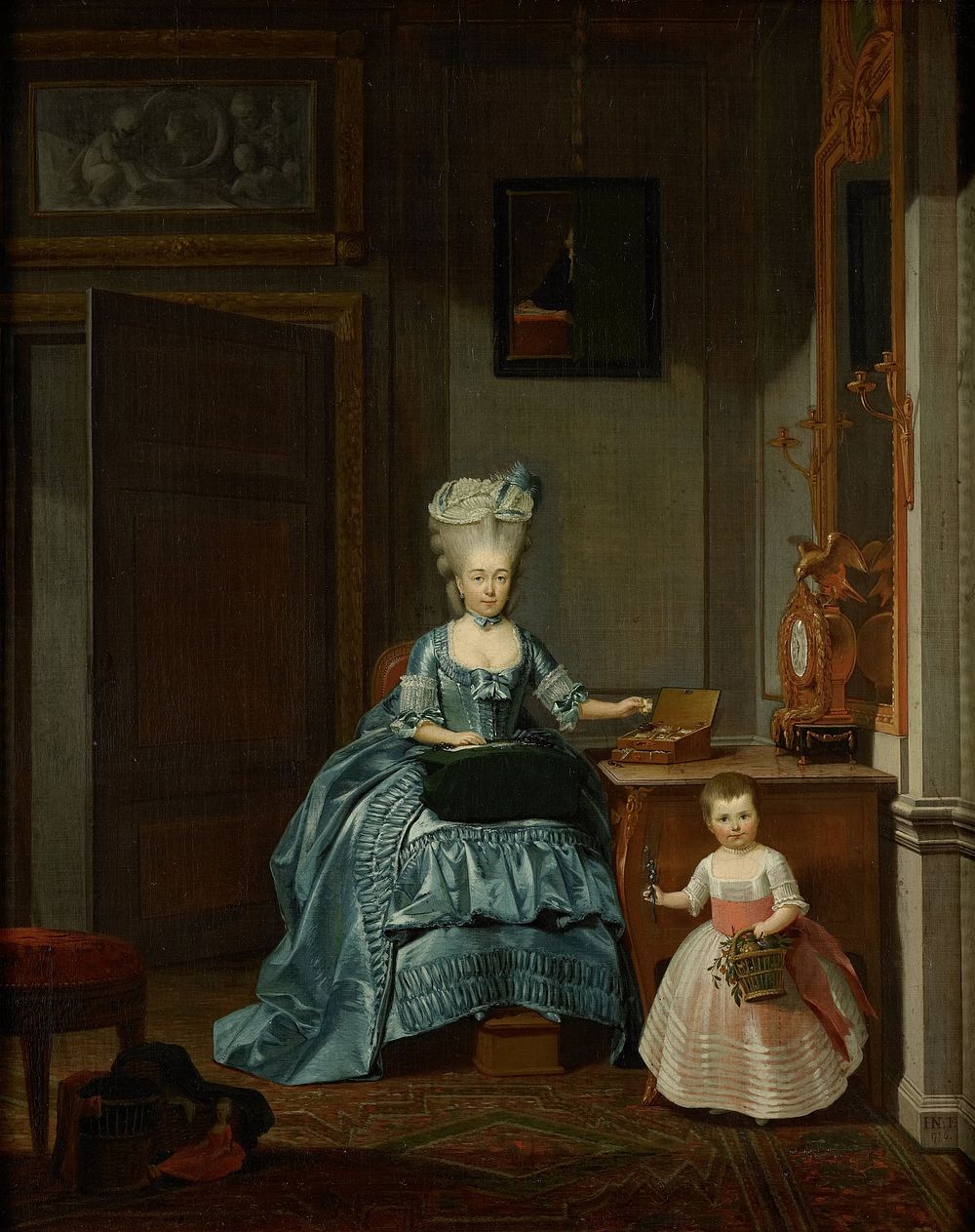 Susanna van Collen née Mogge and her daughter (1776) by Hermanus Numan