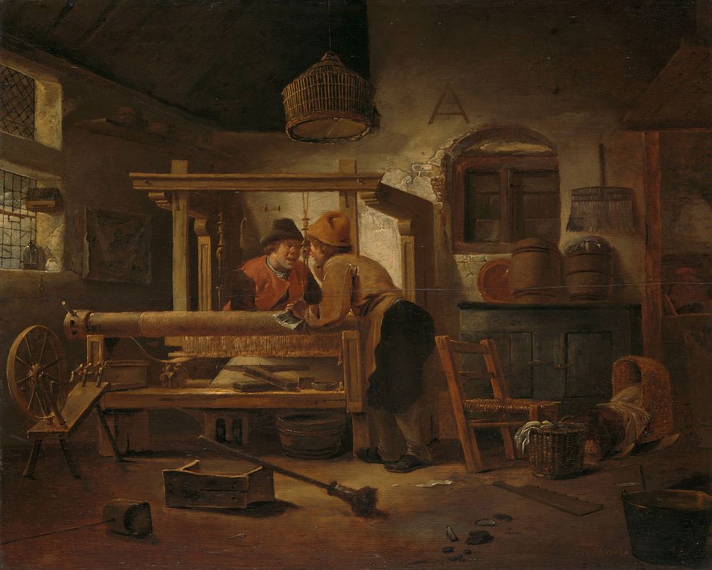Weaver's Workshop (1659) by Cornelis Gerritsz Decker