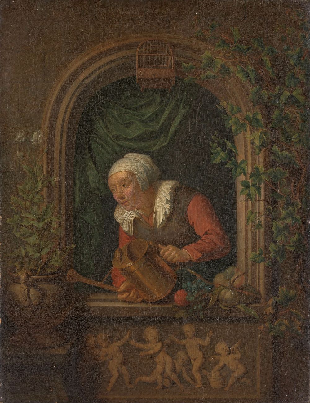Woman Watering a Plant (1720 - 1771) by Louis de Moni