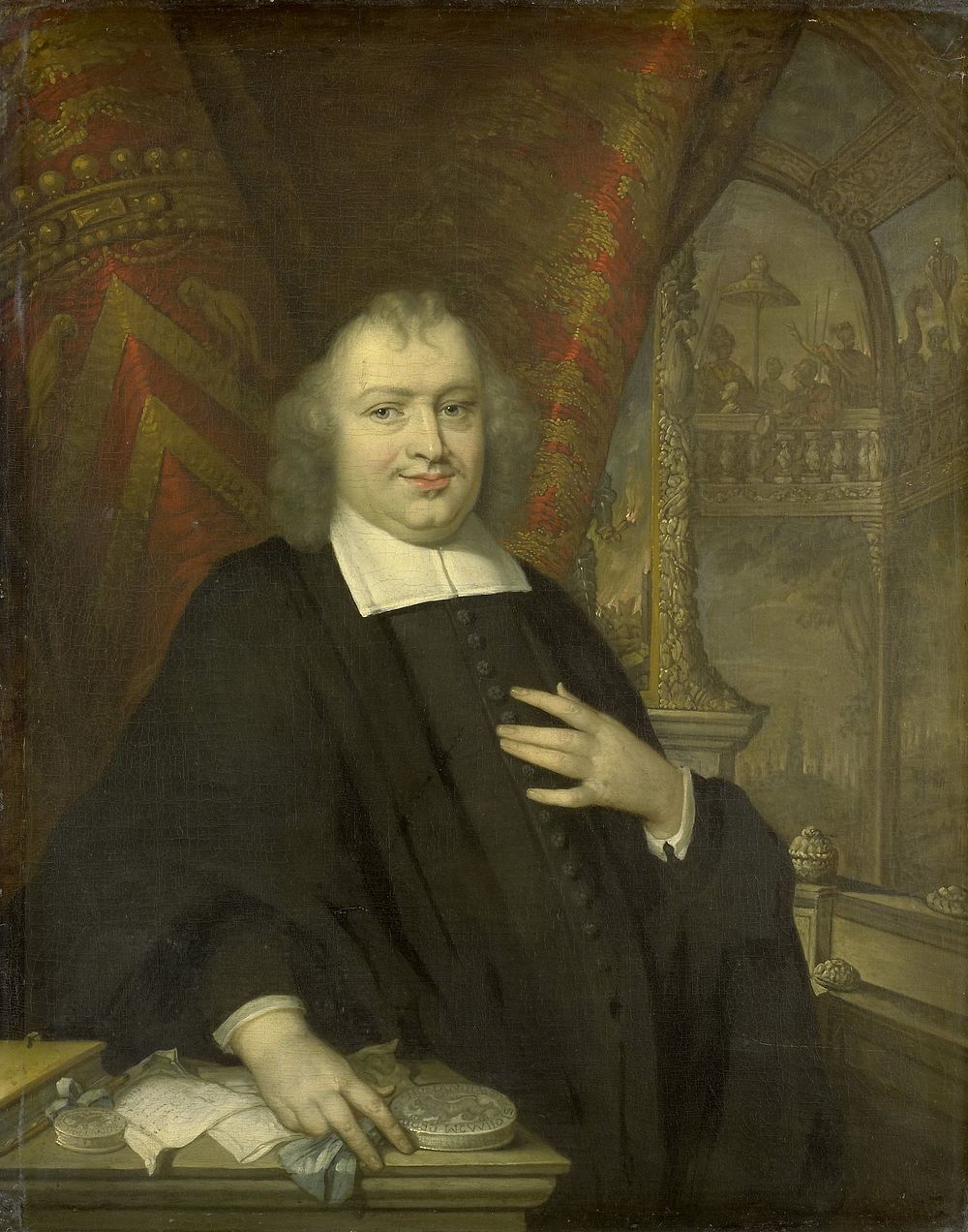 "Portrait of Gaspar Fagel, Grand Pensionary of Holland after 1672 (1672 - 1700) by Johannes Vollevens I and Michiel van…