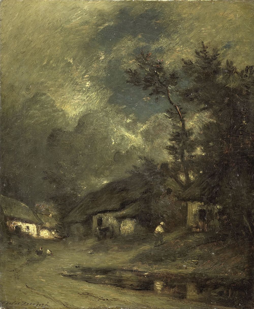 A Village by Night (1840 - 1889) by Jules Dupré