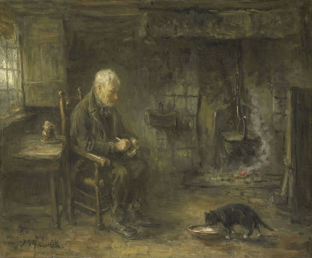 Interior of a Peasant Hut (c. 1882) by Jozef Israëls