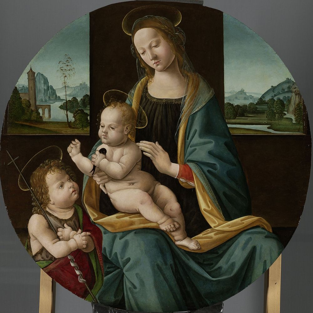 Virgin and Child with the Infant Saint John the Baptist (c. 1490 - c. 1515) by Meester van de Conversazione di Santo Spirito