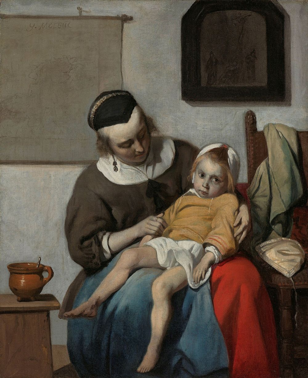The Sick Child (c. 1664 - c. 1666) by Gabriël Metsu