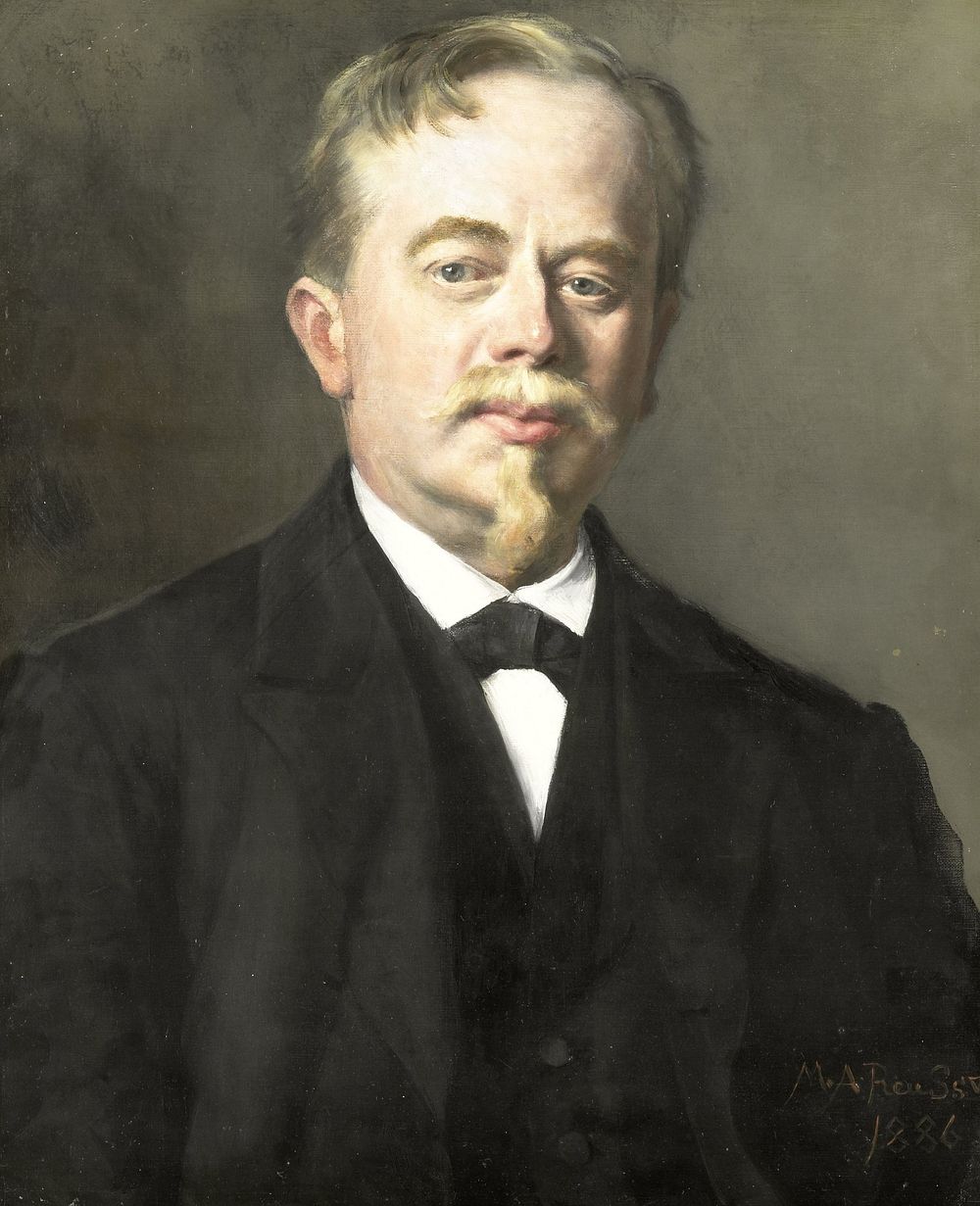 Portrait of Augustus Allebé (1838-1927) (1886) by Maria Alexandrina Reuss prinses van Saxen Weimar Eisenbach and Marie…