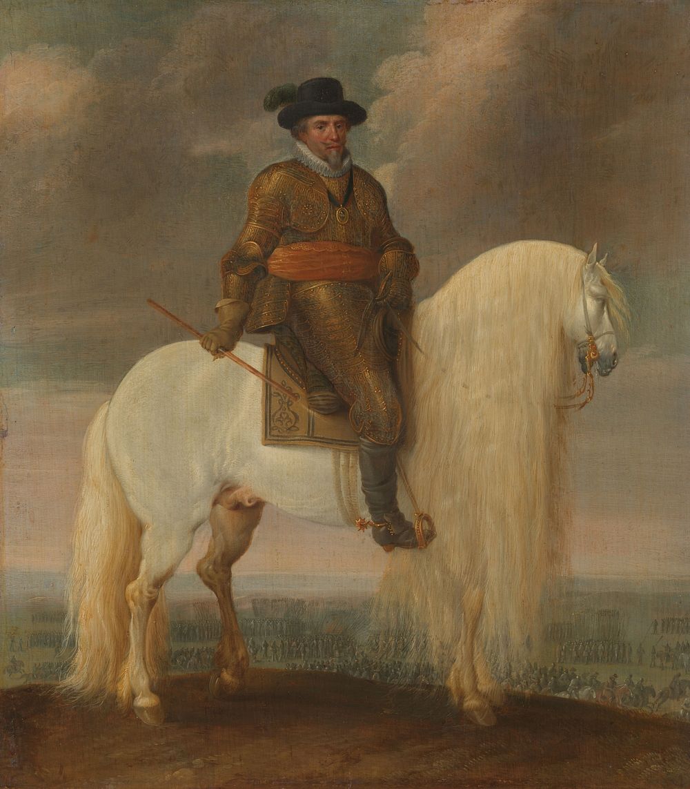 Prince Maurits Astride the White Warhorse Presented to him after his Victory at Nieuwpoort (c. 1633 - c. 1635) by Pauwels…