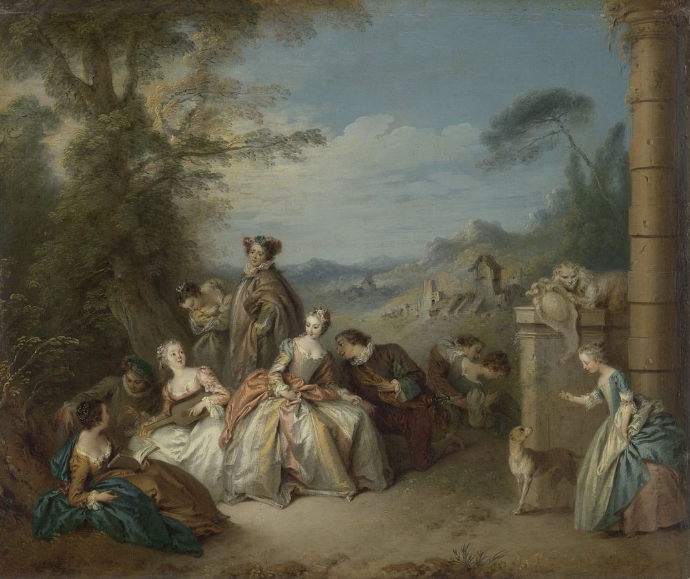 Fête galante in a Landscape (c. 1730 - c. 1735) by Jean Baptiste François Pater