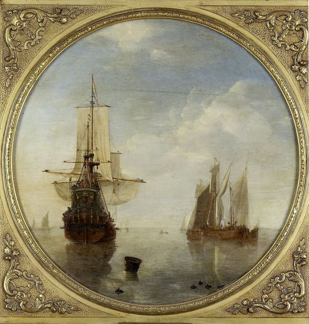 Ships at Anchor (c. 1650 - c. 1707) by Willem van de Velde II