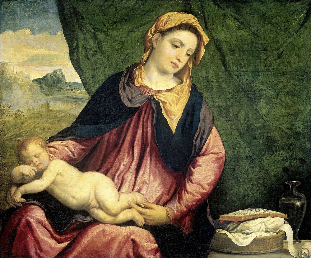 Madonna with Sleeping Child (1540 - 1560) by Paris Bordone
