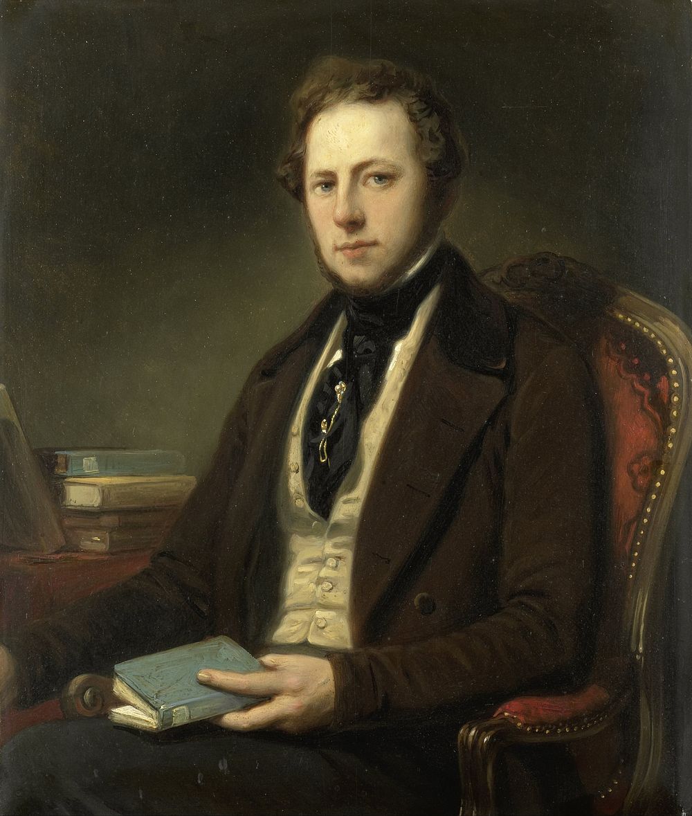 Portrait of a Man, perhaps Petrus Augustus de Genestet (1829-1861) (1830 - 1860) by Nicolaas Pieneman