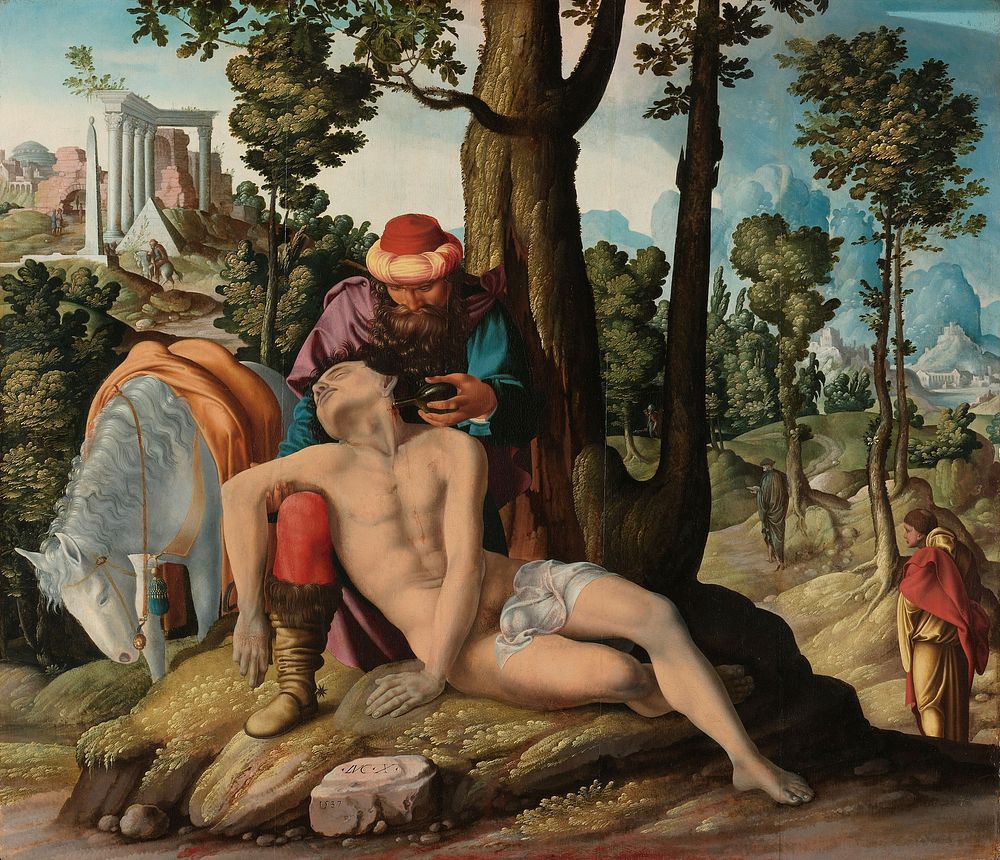 The Good Samaritan (1537) by Master of the Good Samaritan and Jan van Scorel