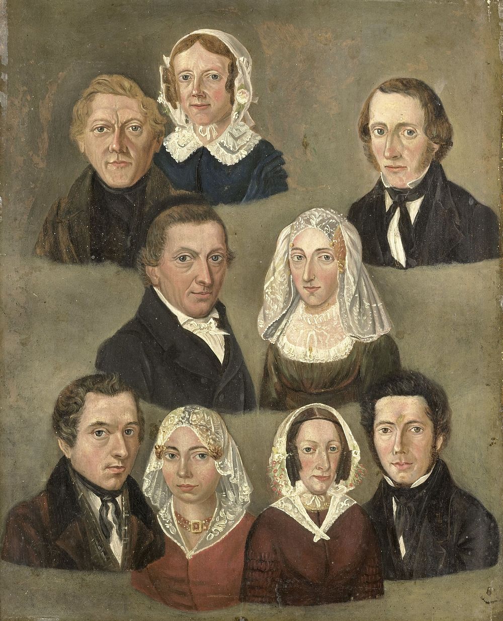 Portrait of the Artist's Parents, Douwe Martens Teenstra and Barber Hindriks Siccama with Members of the Family (1834) by…