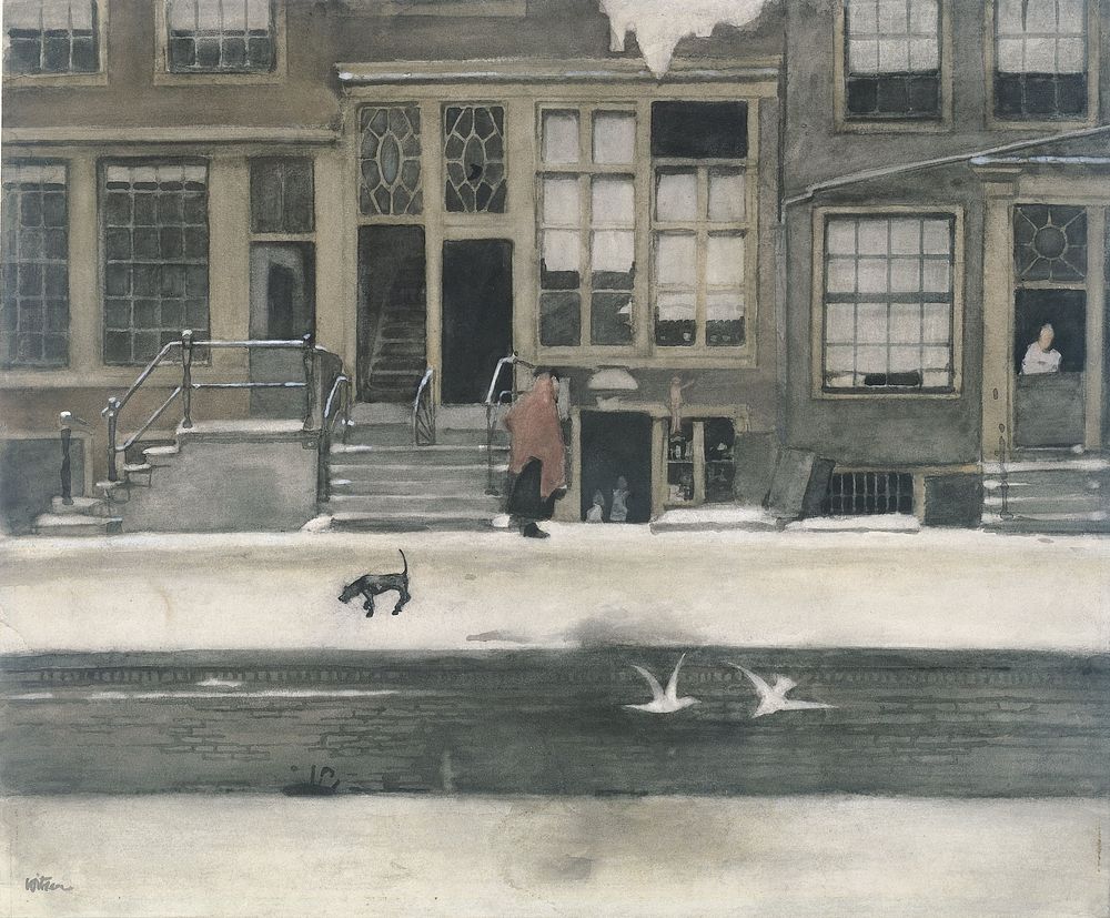 De Kromboomsloot te Amsterdam (1870 - 1919) by Willem Witsen