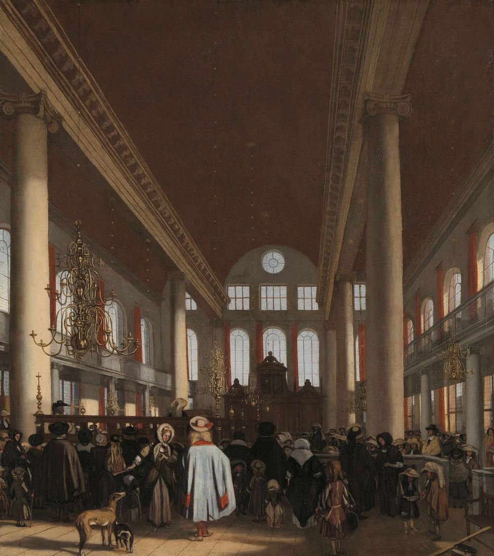 Interior of the Portuguese Synagogue in Amsterdam (1680) by Emanuel de Witte