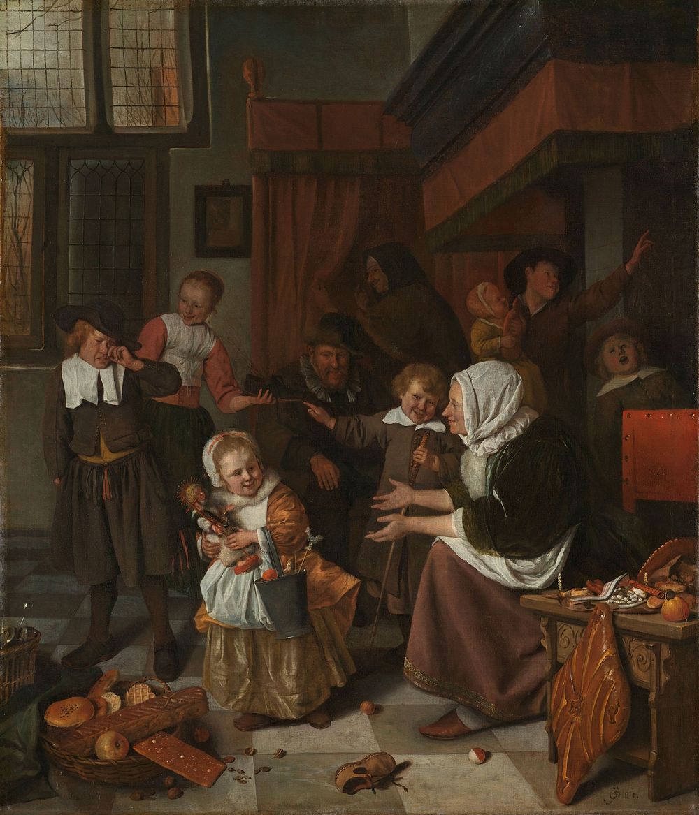 The Feast of St Nicholas (1665 - 1668) by Jan Havicksz Steen