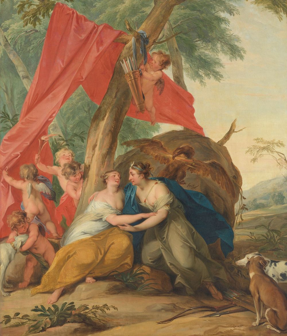 Jupiter, Disguised as Diana, Seducing the Nymph Callisto (1727) by Jacob de Wit and Jan Baptist de Surmont van Vlooswijk