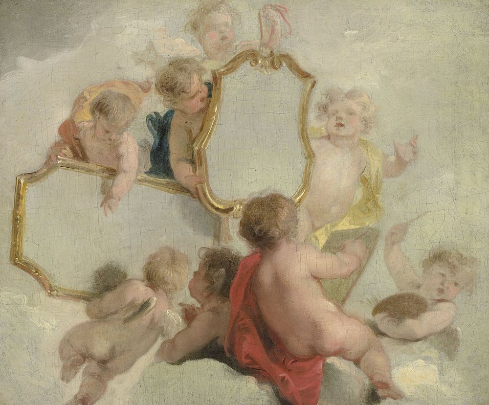 Putti with Mirrors (1725 - 1744) by Jacob de Wit