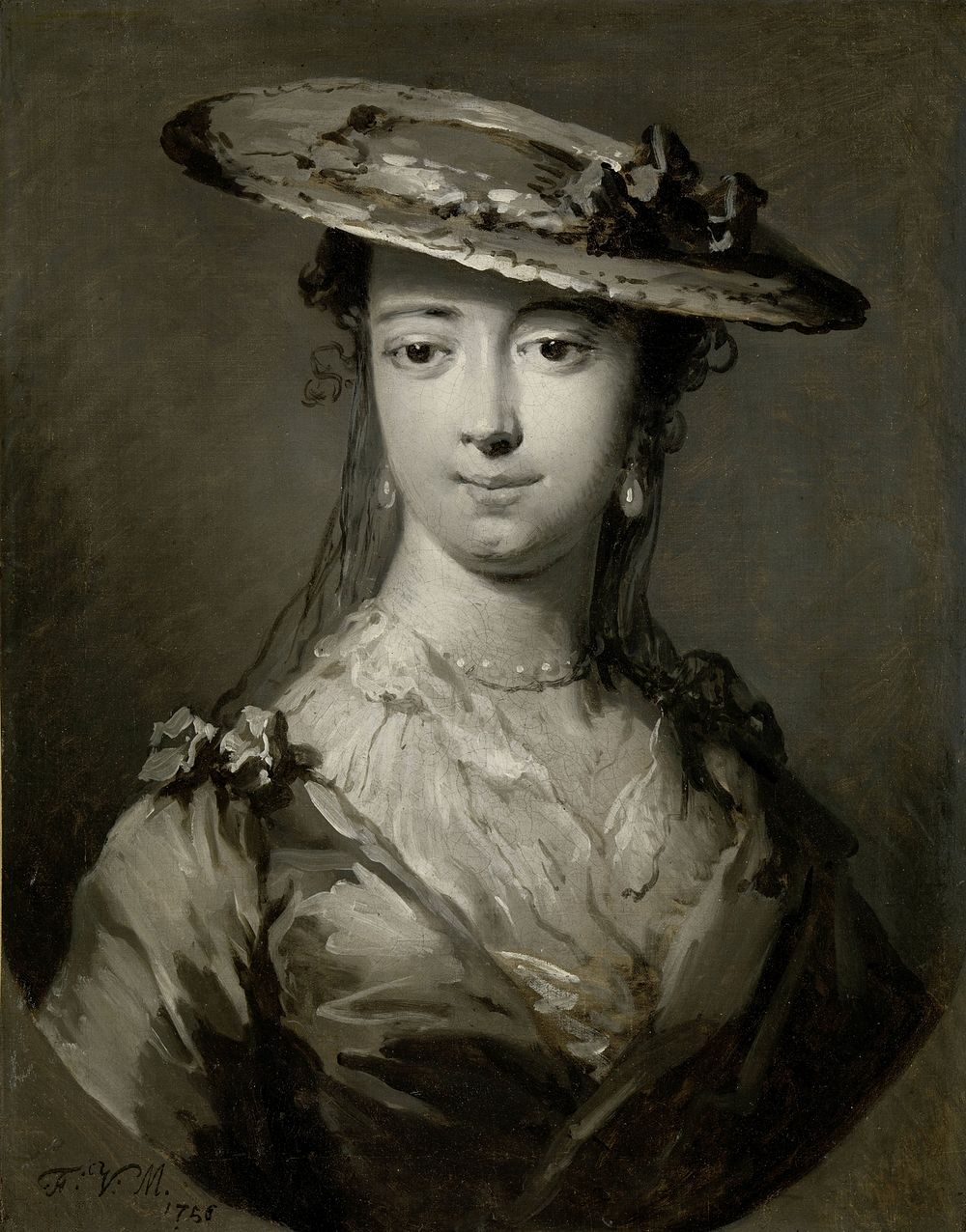 Head of a Young Woman (1756) by Frans van der Mijn