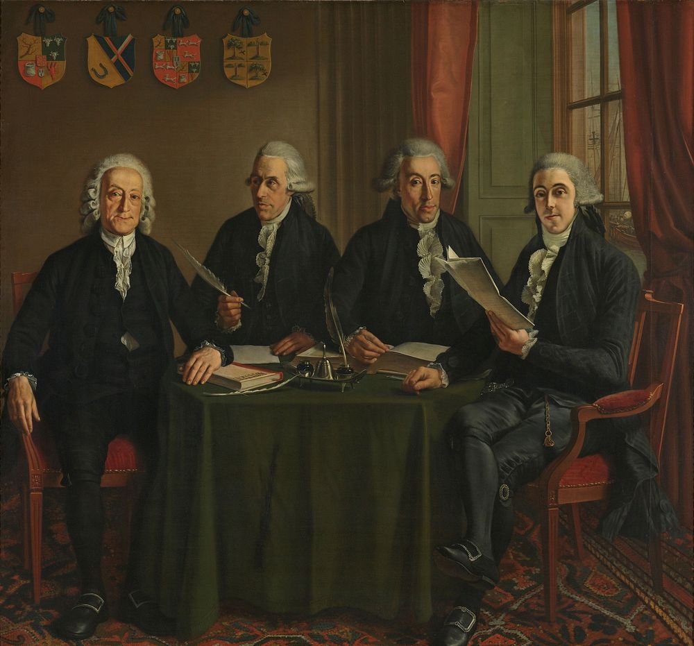 The Four Chief Commissioners of the Amsterdam Harbor Works (1791 - 1795) by Wybrand Hendriks