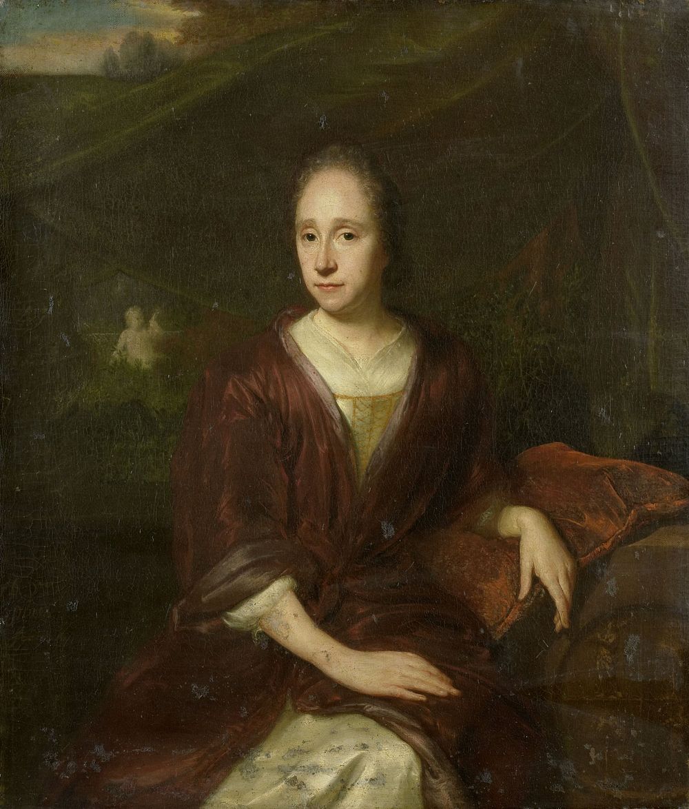Portrait of Margaretha Nelis (1652-17050, second wife of Casparus Commelin (1693 - 1704) by David van der Plas