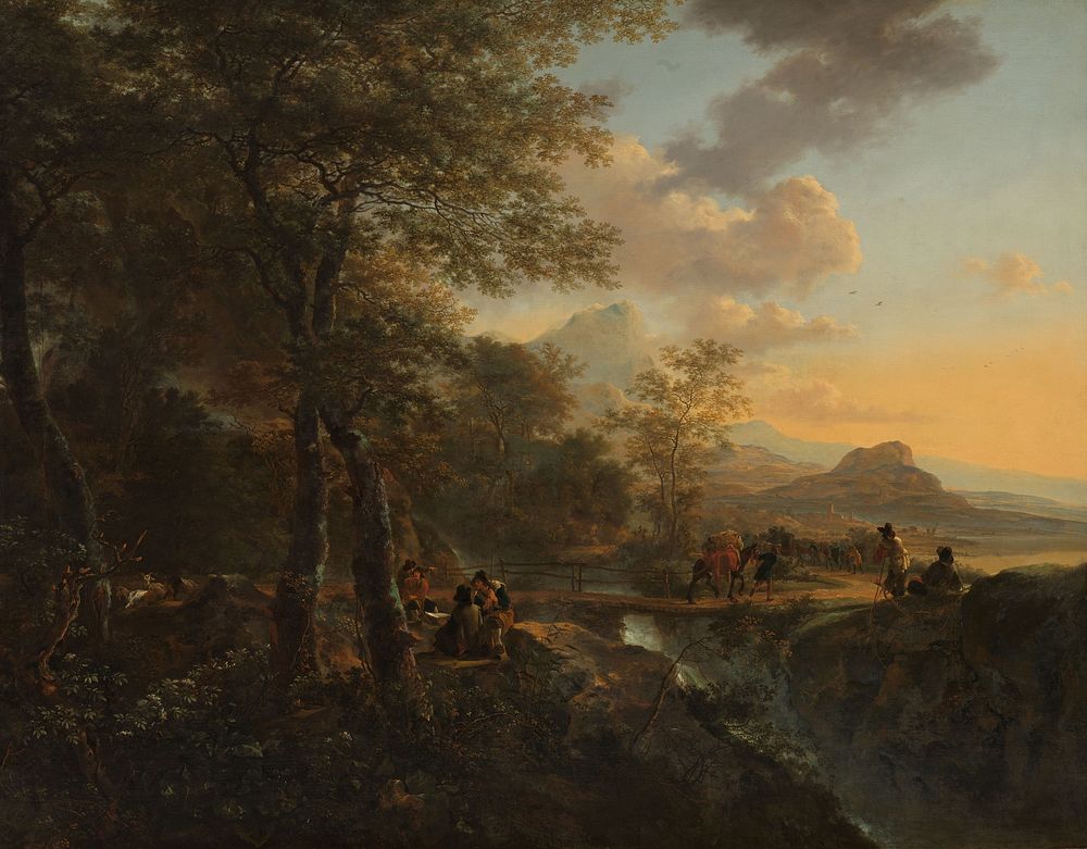 Italian Landscape with a Draughtsman (c. 1650 - 1652) by Jan Both