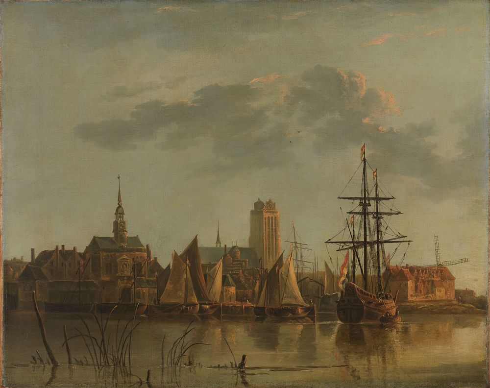 View of Dordrecht at Sunset (c. 1700 - c. 1842) by Aelbert Cuyp