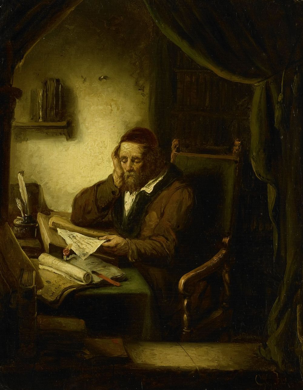 Old Man in his Study (1833) by George Gillis Haanen