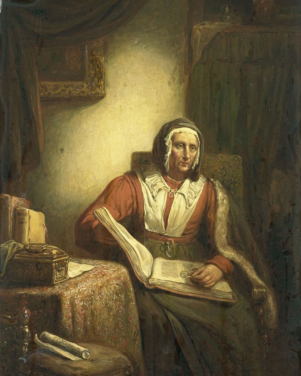 Old Woman Reading (1834) by George Gillis Haanen