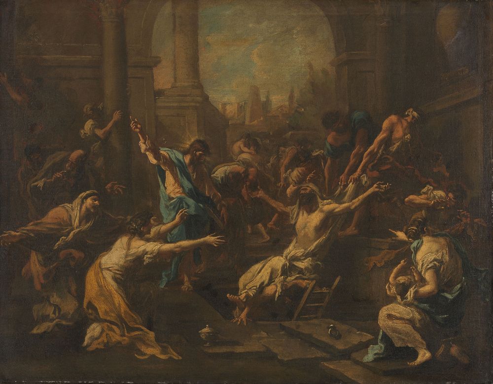 The Raising of Lazarus (1715 - 1740) by Alessandro Magnasco