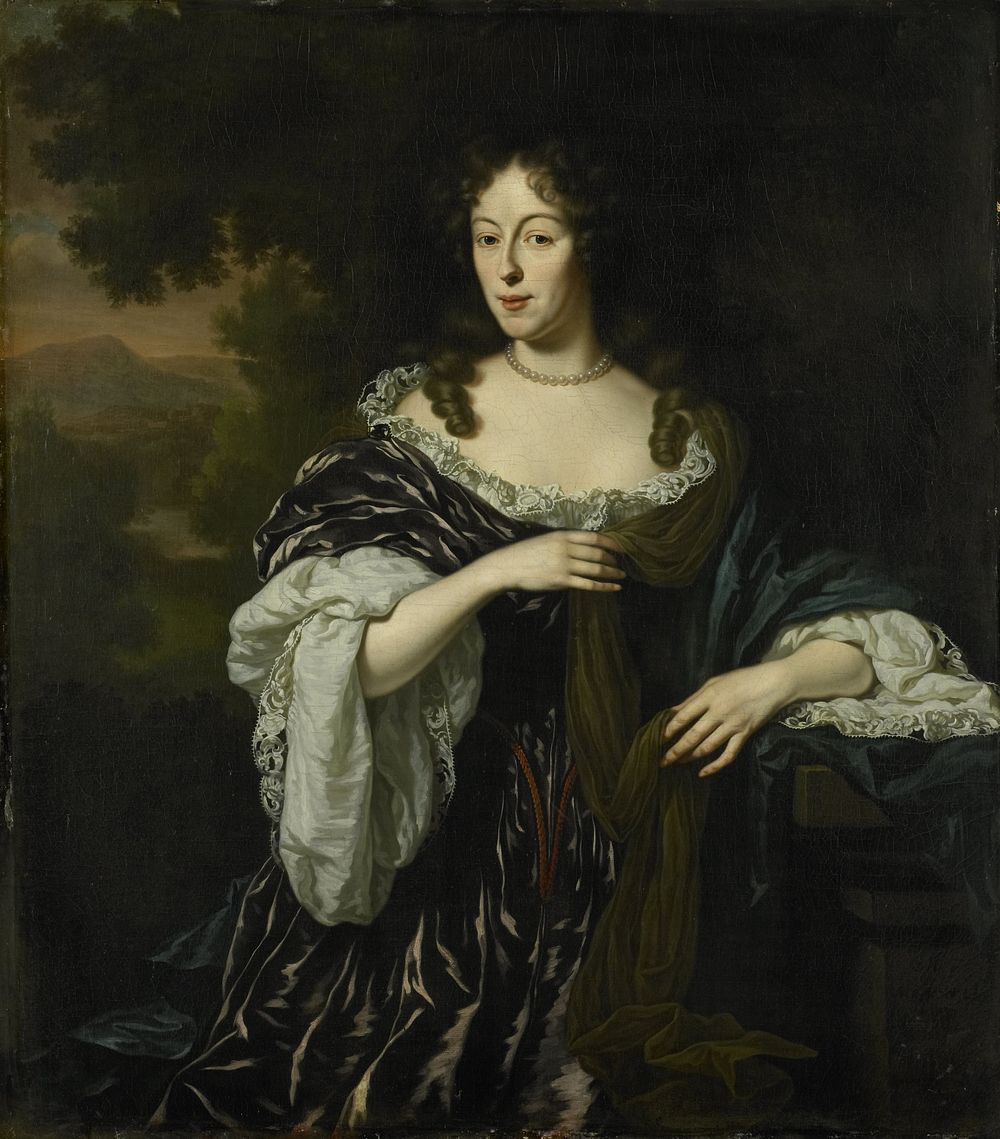 Portrait of Maria Schaep, Wife of Hendrick Bicker (1682) by Michiel van Musscher