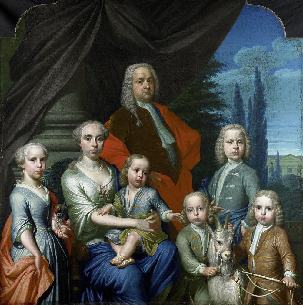 Willem Philip Kops (1695-1756), with his Wife and Children (1738) by Frans Decker