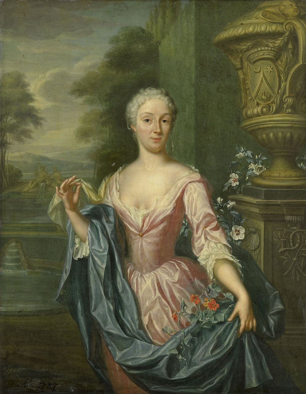 Portrait of Claudine van Royen (born 1712), Wife of Pieter Teding van Berkhout (1757) by Hieronymus van der Mij