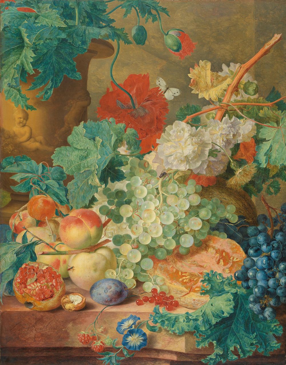 Still Life with Flowers and Fruit (c. 1728) by Jan van Huysum