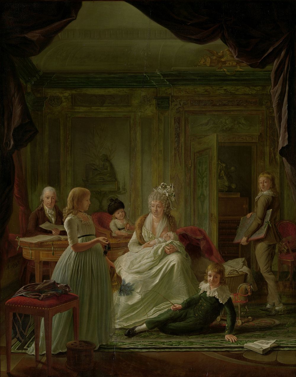 Portrait of Aernout van Beeftingh, his Wife Jacoba Maria Boon and their Children (1797) by Nicolaes Muys