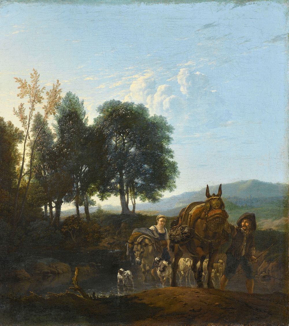 Landscape with Mule Driver (1650 - 1655) by Karel du Jardin