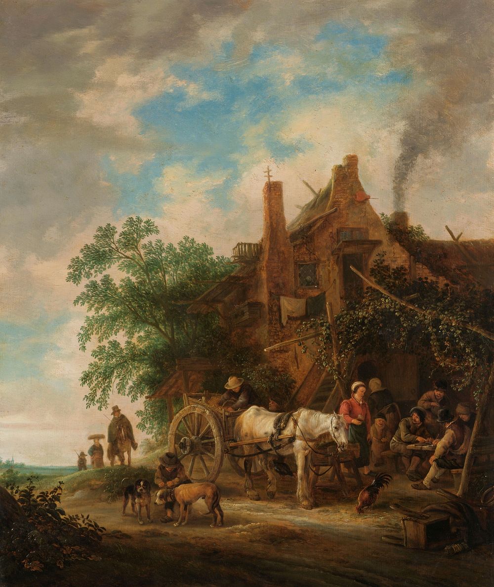 Country inn with horse and wagon (1640 - 1649) by Isaac van Ostade
