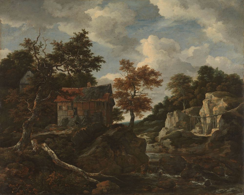 Rocky landscape (1650 - 1682) by Jacob Isaacksz van Ruisdael