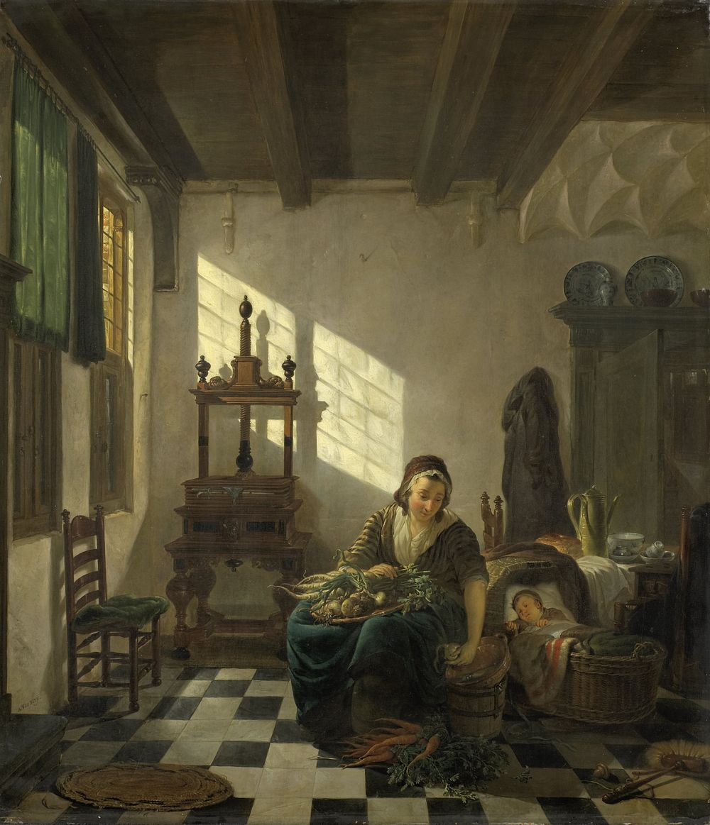 The Housewife (1800 - 1811) by Abraham van Strij I