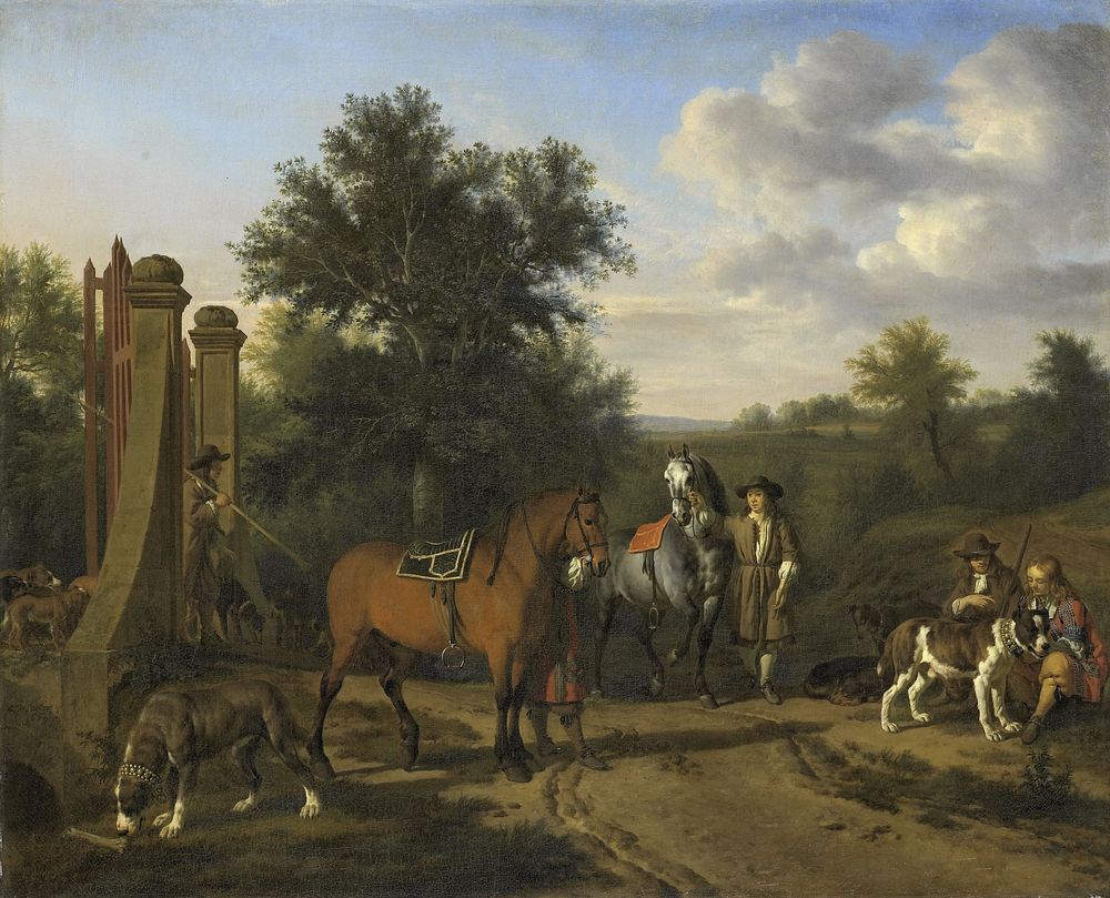 The Hunting Party (1669) by Adriaen van de Velde