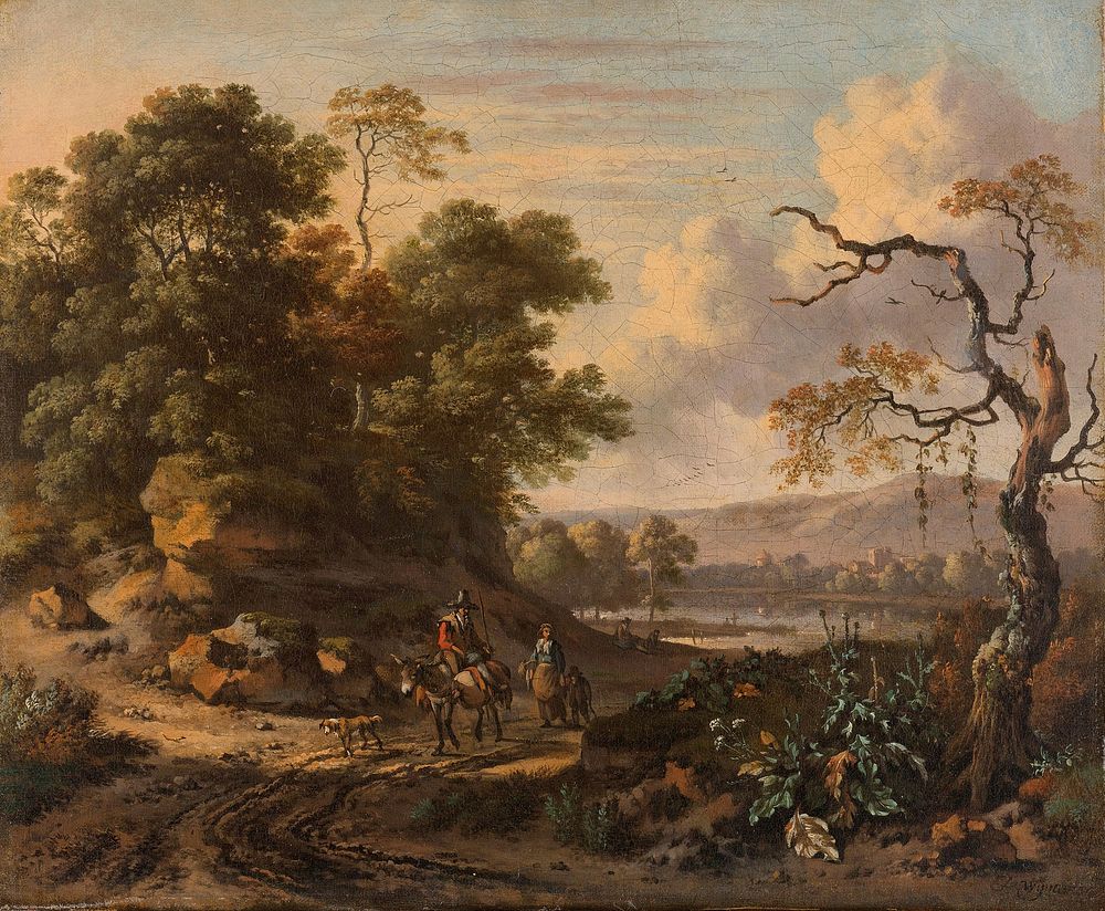 Landscape with a Man Riding a Donkey (1655 - 1684) by Jan Wijnants
