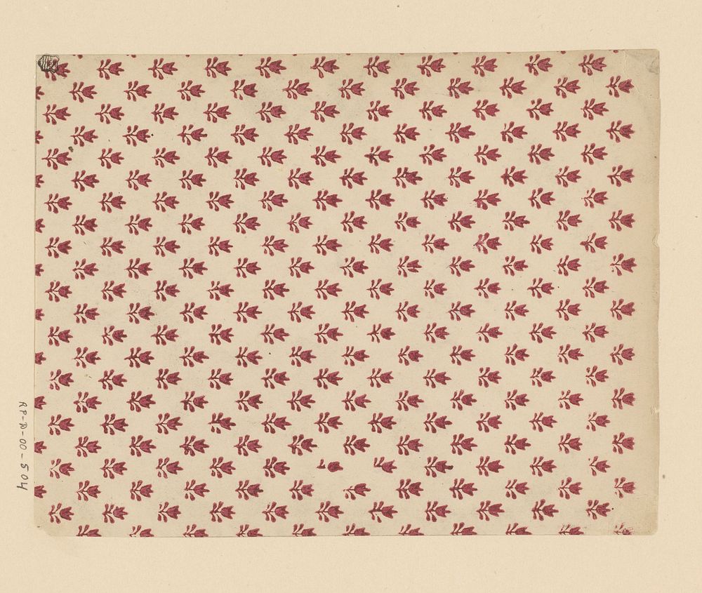Blad met strooipatroon van bloemmotief (1800 - 1900) by anonymous
