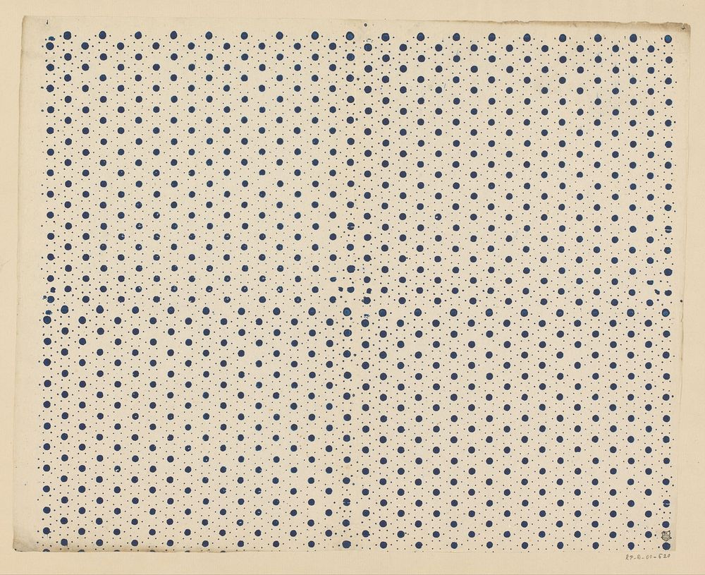 Blad met strooipatroon van stippen en punten (1800 - 1900) by anonymous