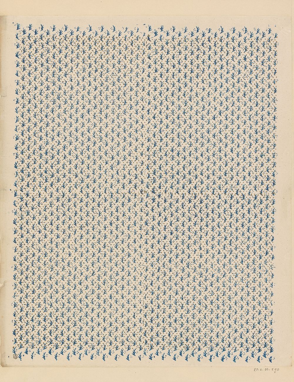 Blad met strooipatroon van takmotief en punten (1800 - 1900) by anonymous