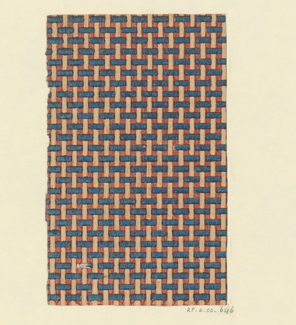 Blaad met banenpatroon van gevlochten lijnen (1750 - 1900) by anonymous