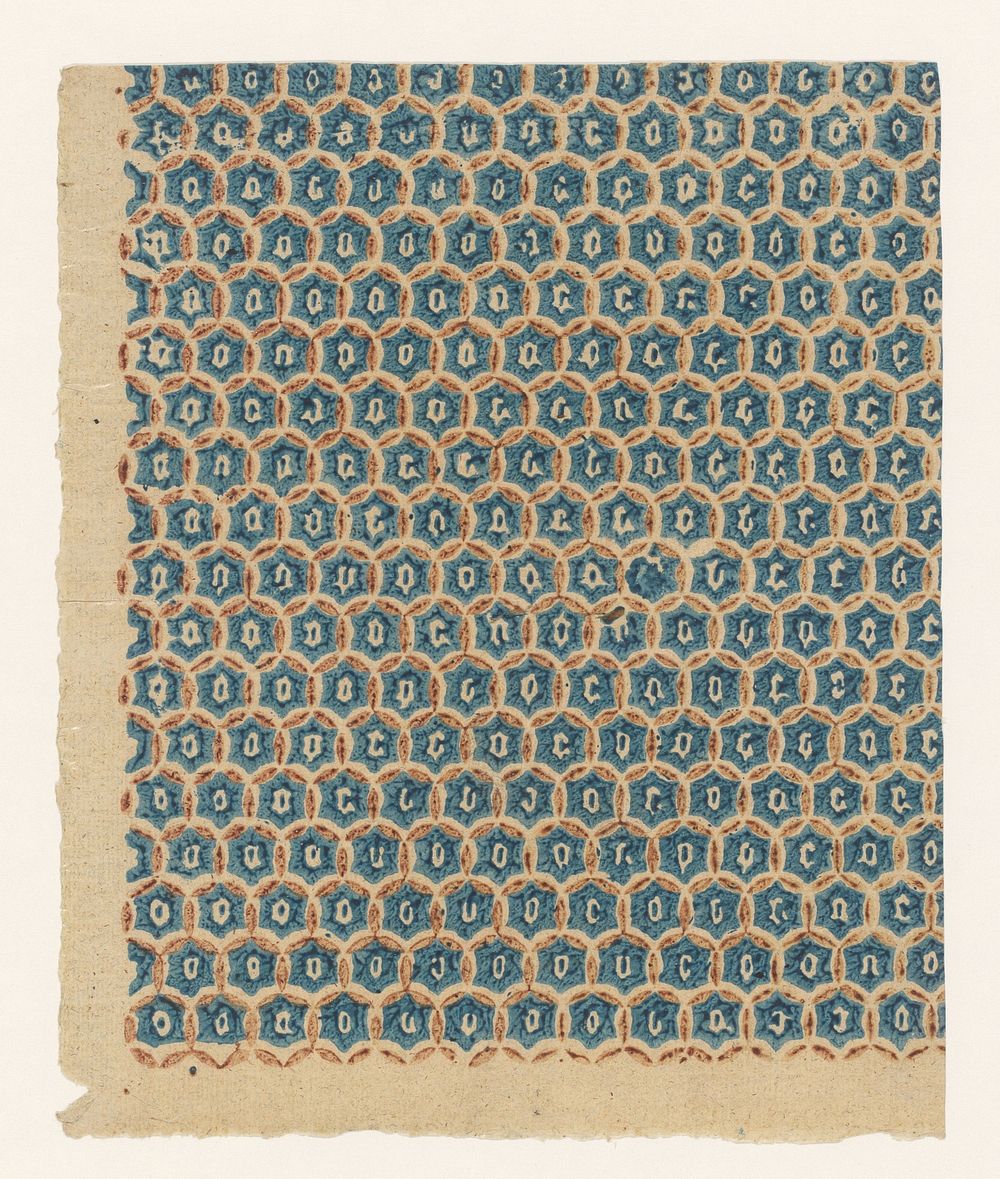 Blad met strooipatroon van geschakeld motief (1750 - 1900) by anonymous