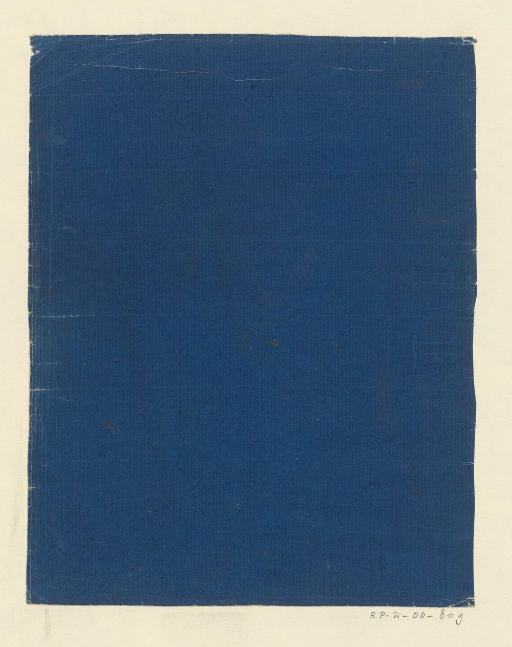 Effen blauw papier (1800 - 1900) by anonymous