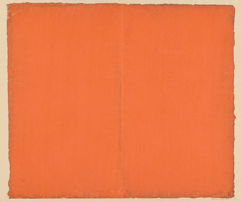 Effen oranje papier (1800 - 1900) by anonymous