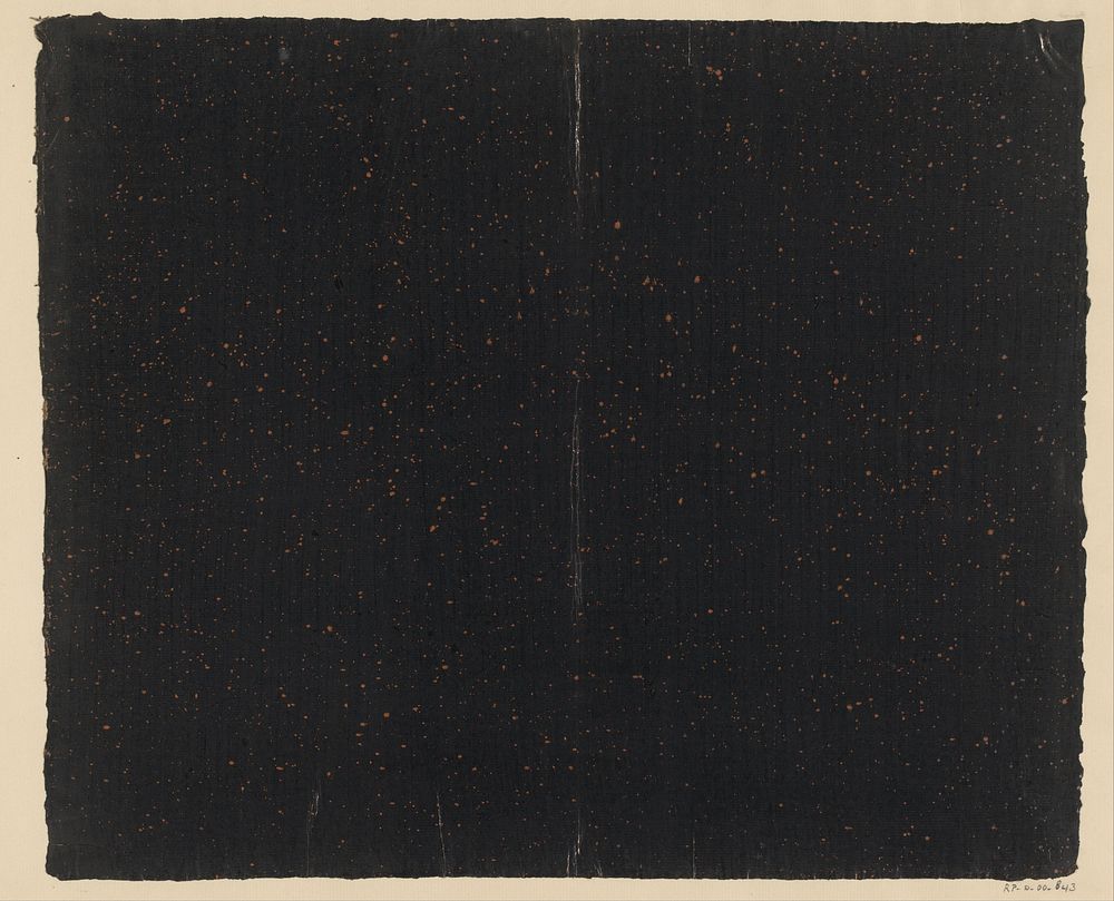 Oranje gespikkeld zwart papier (1750 - 1900) by anonymous